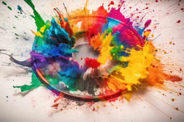 splashing color wheel