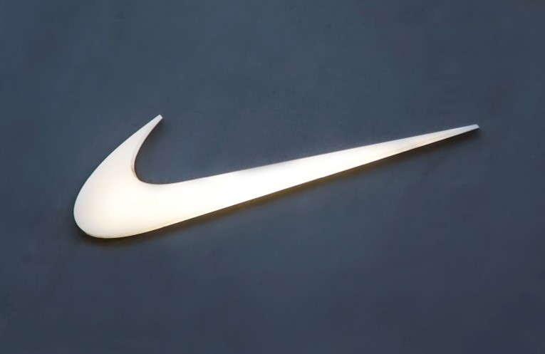 Nike logo in white