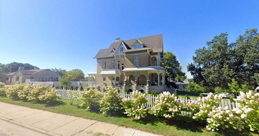 View of a historic property in the Janesville WI Courthouse Hill neighborhood